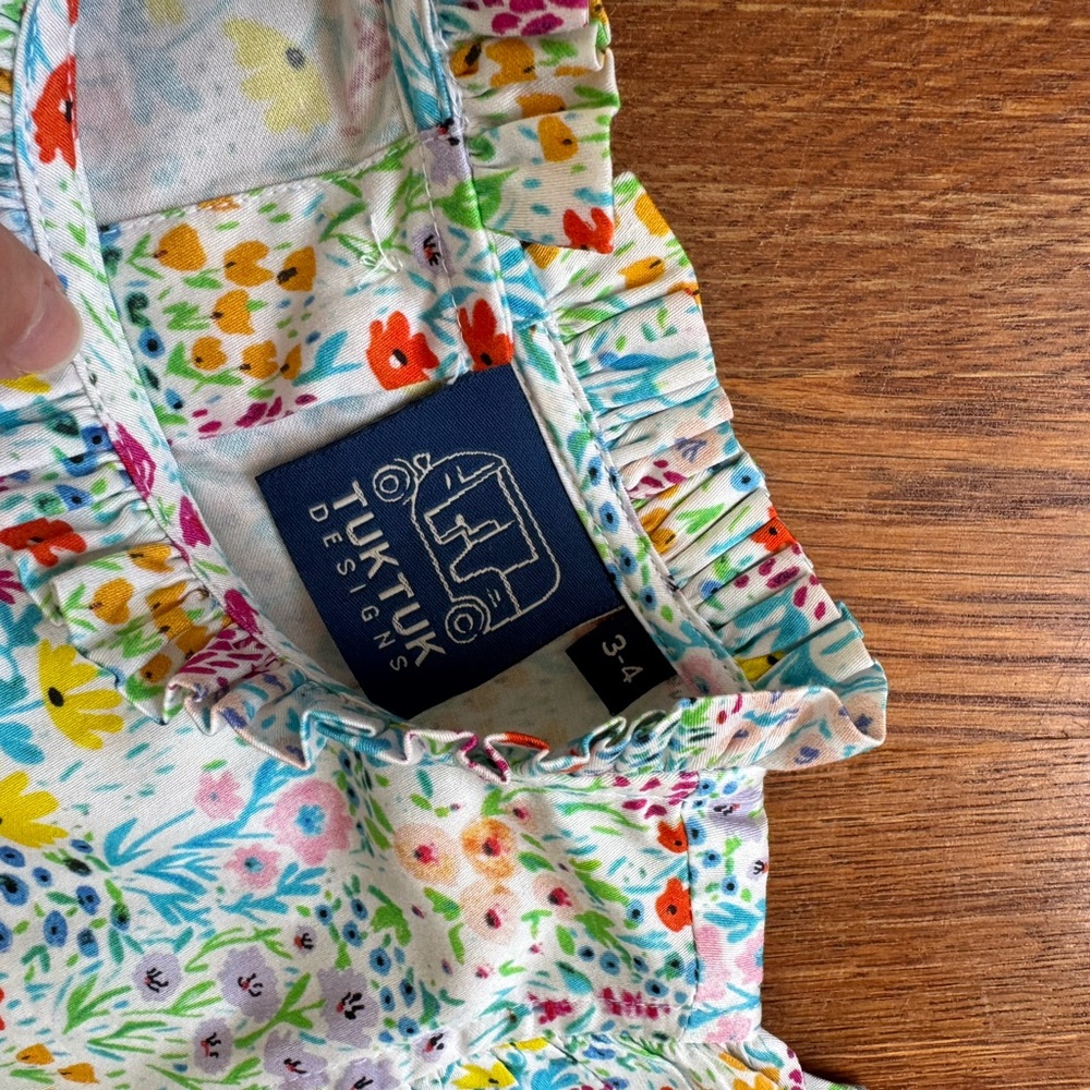 Colorful Floral Kids Dress - Picture 4 of 6
